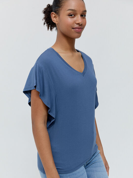 CAMISETA VOLANTES Azul Grisaceo image number null
