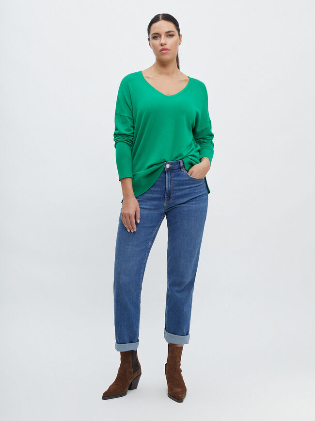 JERSEY CUELLO PICO VERDE OPALO