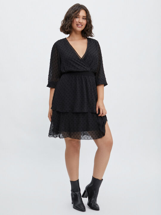 VESTIDO PLUMETI Negro image number null