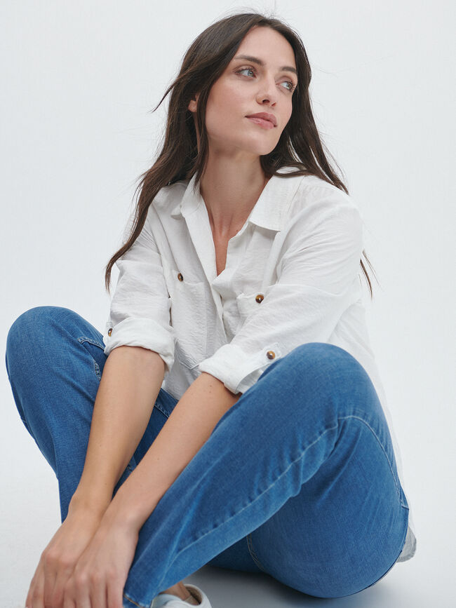 CAMISA BÁSICA BOLSILLOS Blanco Optico