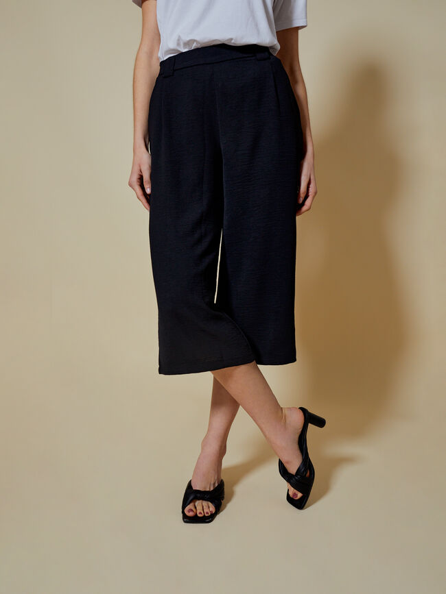 Pantalón culotte fluido Negro