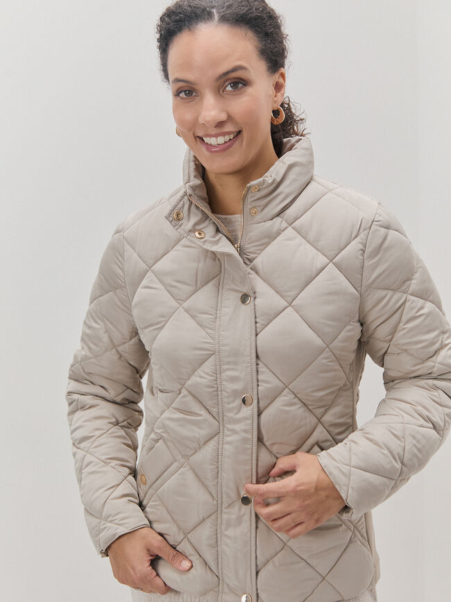 CHAQUETA ACOLCHADA ANCHA Beige