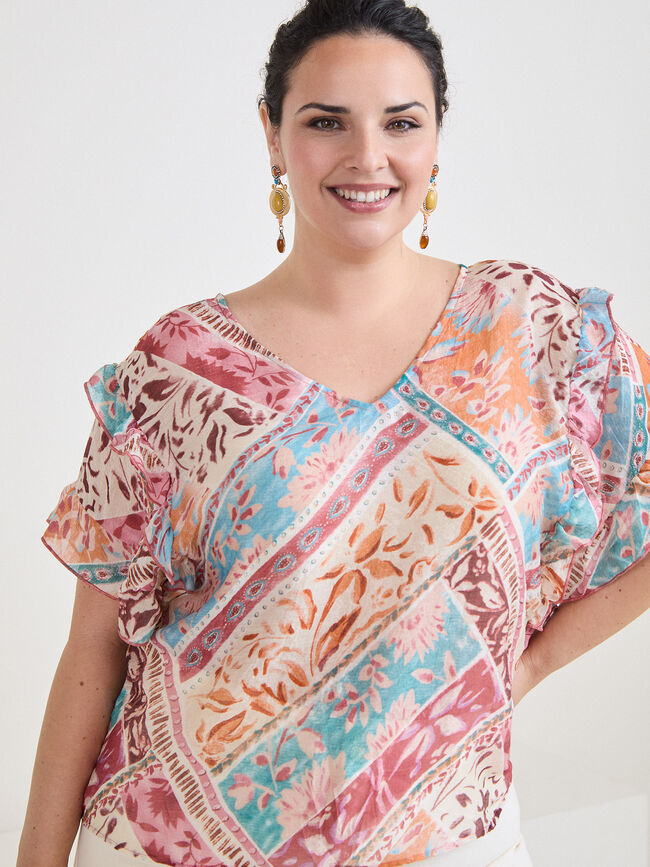 BLUSA ESTAMPADA Crudo