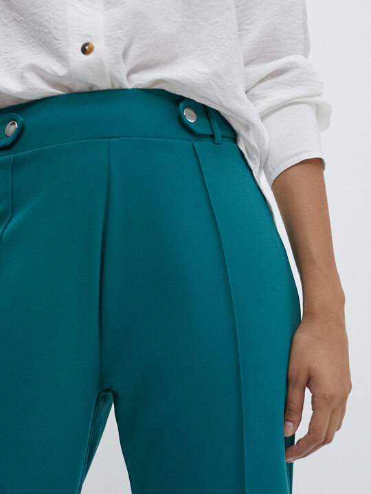 PANTALÓN BOTONES Verde Viridian image number null