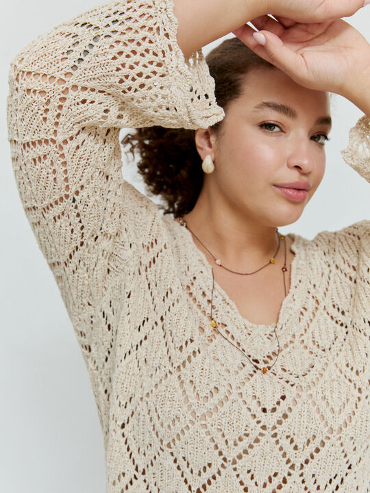 JERSEY CINTA CALADO Beige image number null