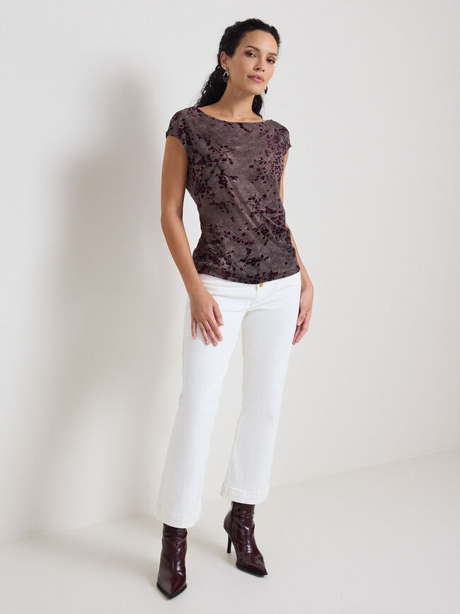 CAMISETA LANOSO FLOCK ASIM&Eacute;TRICA Berenjena