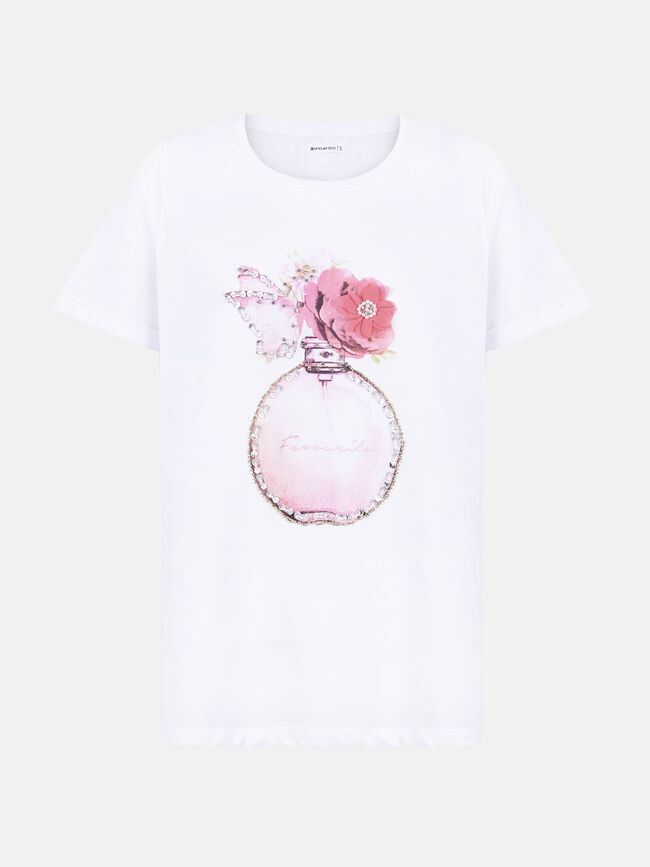 Camiseta 100% algodón detalle estampado Blanco Optico