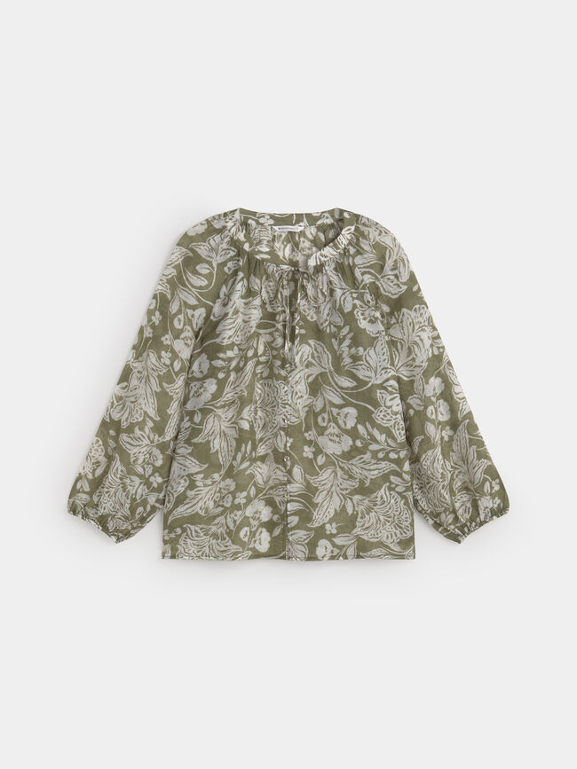 BLUSA FLUIDA ESTAMPADA Kaki