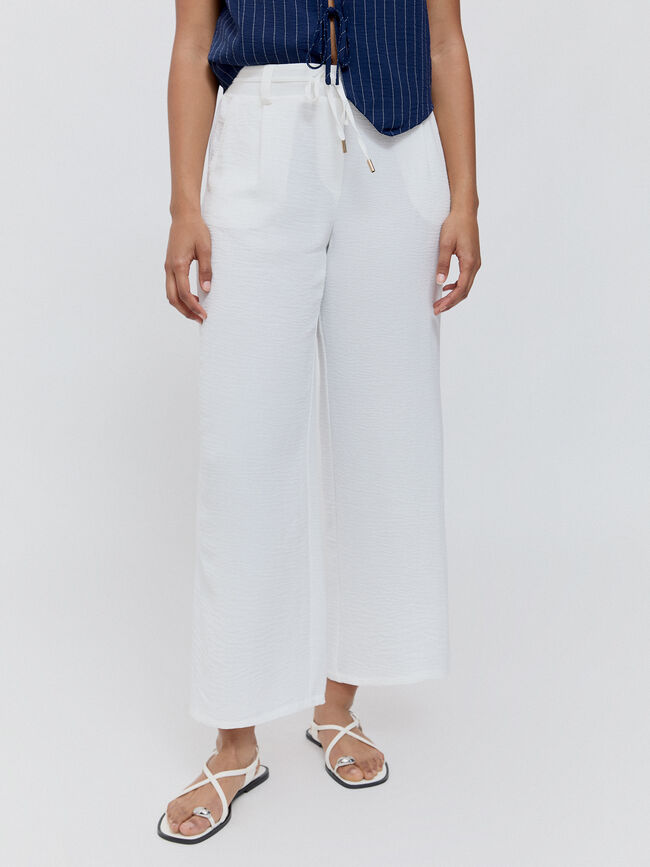 PANTALON ANCHO FLUIDO Blanco Optico