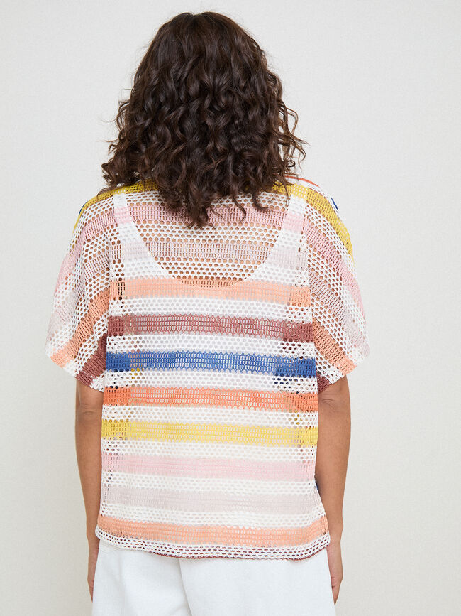 JERSEY CALADO FRANJAS Coral