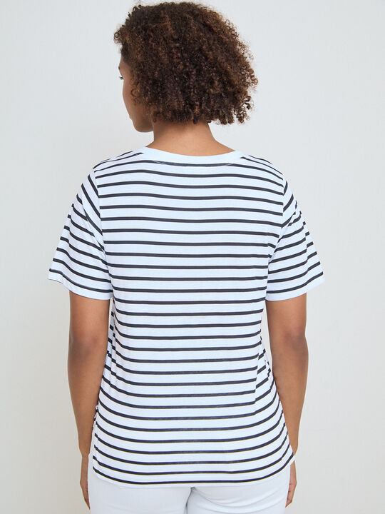 CAMISETA CUELLO PICO Rayas 1 image number null
