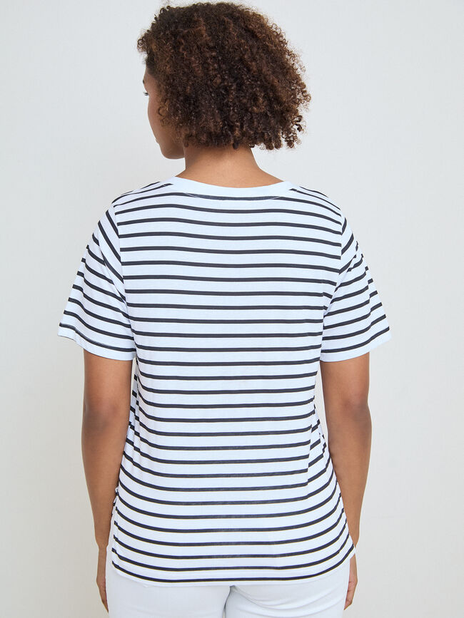 CAMISETA CUELLO PICO Rayas 1