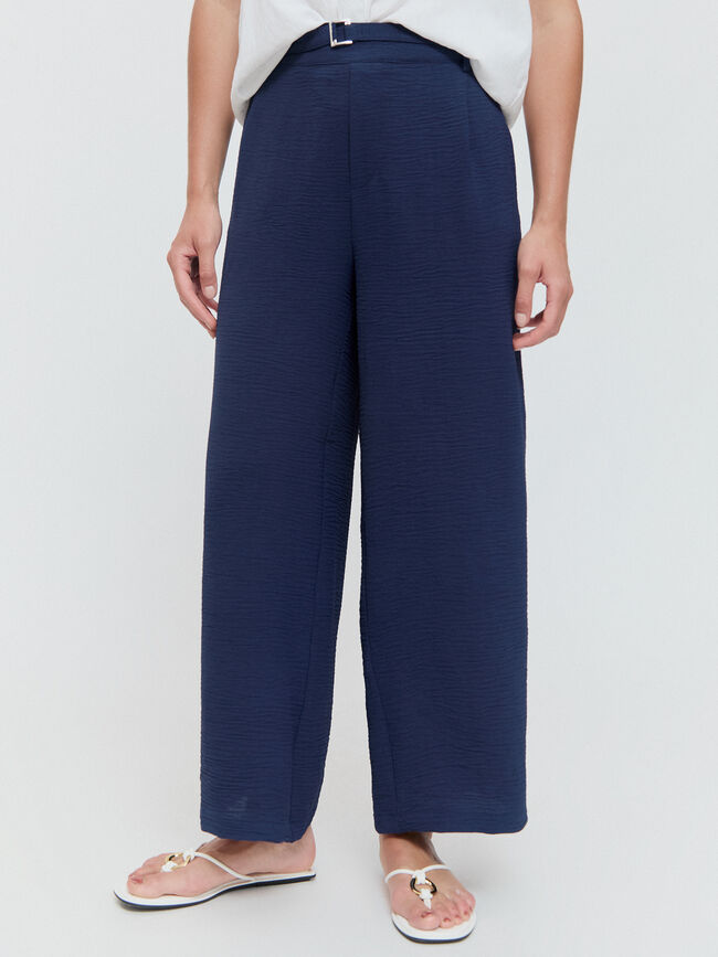 PANTALON ANCHO FLUIDO Azul Marino