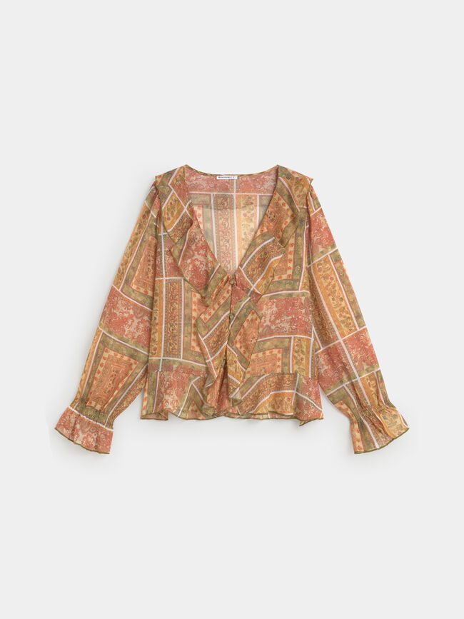 BLUSA ROMANTICA VOLANTES Crudo
