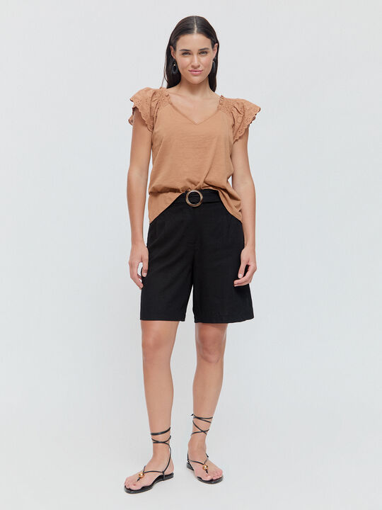 CAMISETA ESCOTE CORAZÓN burnt orange image number null