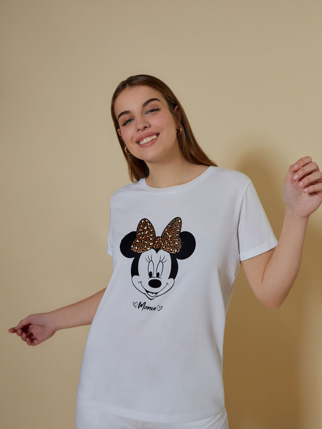 Camiseta minnie 100% algodón Blanco Optico