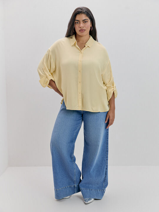 CAMISA MANGA LARGA Amarillo Pastel image number null