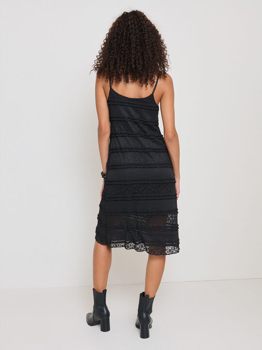 VESTIDO MINIVOLANTES BLONDA Negro image number null