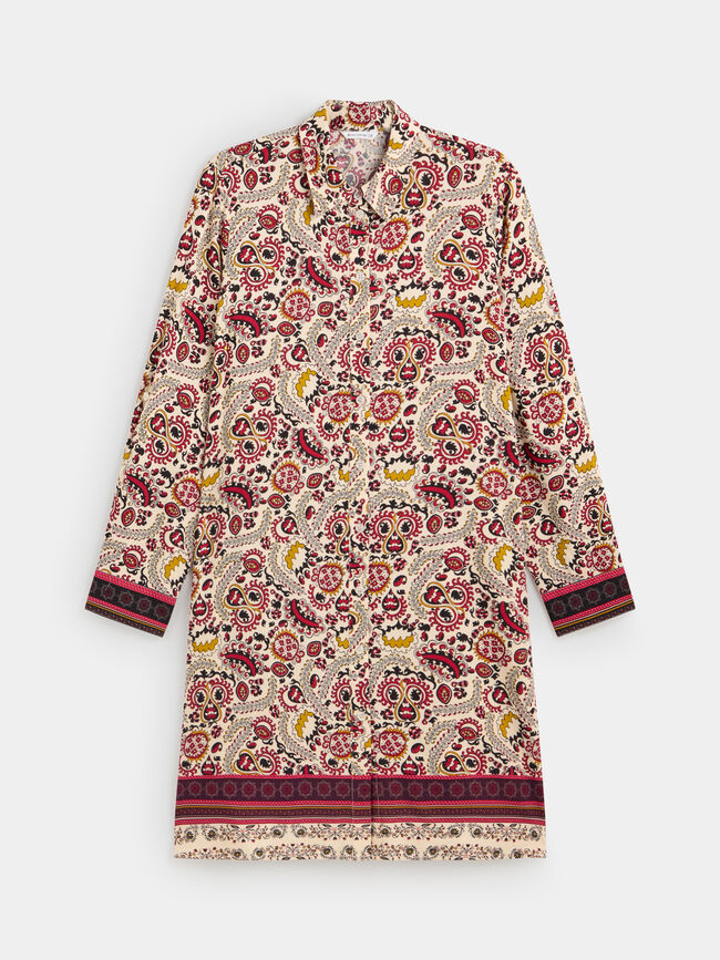 VESTIDO CAMISERO PAISLEY Crudo