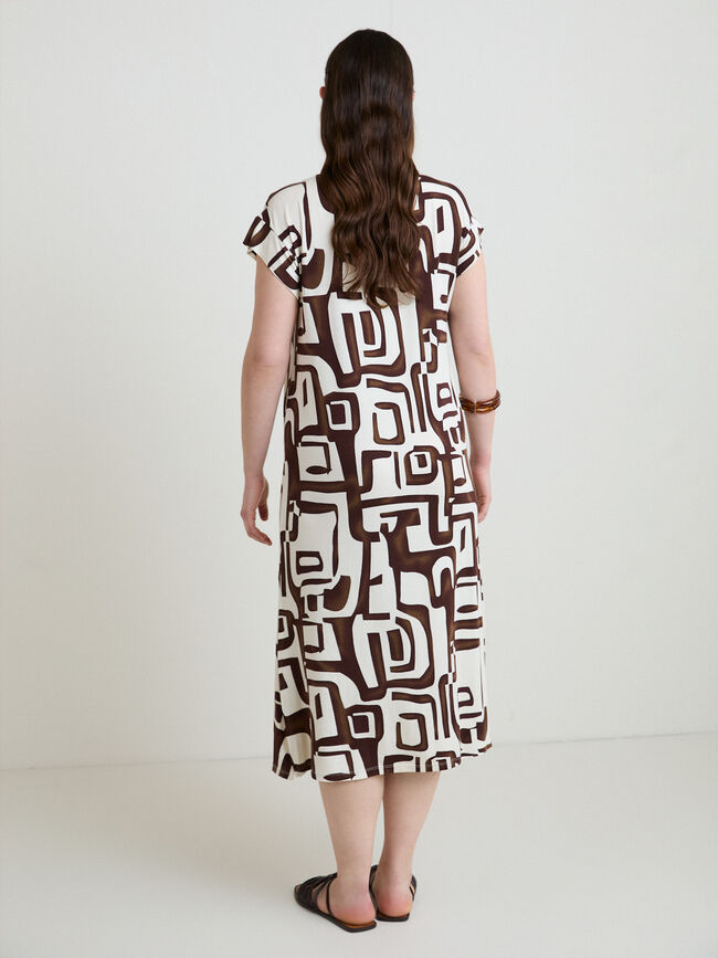 VESTIDO PICO ESTAMPADO Estampado 1