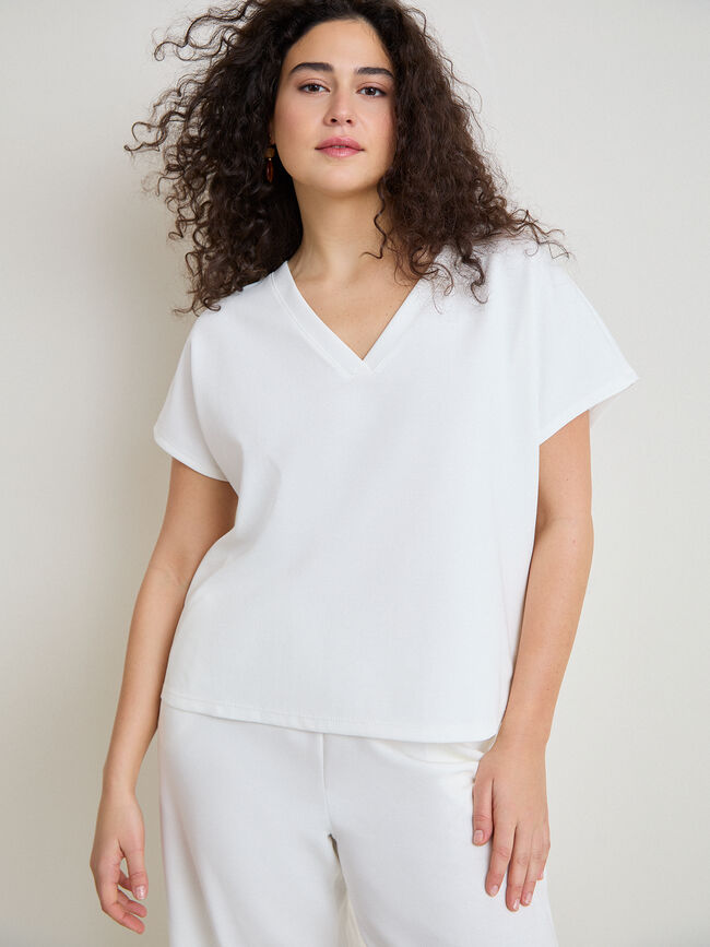 SUDADERA POLO SCUBA M/C Blanco Hueso