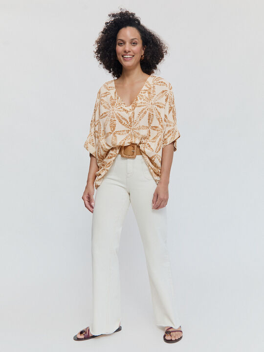 BLUSA ESTAMPADA CONJUNTO Crudo image number null