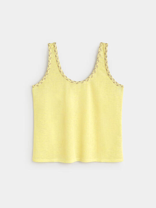 TOP DETALLE ESCOTE Amarillo Pastel image number null