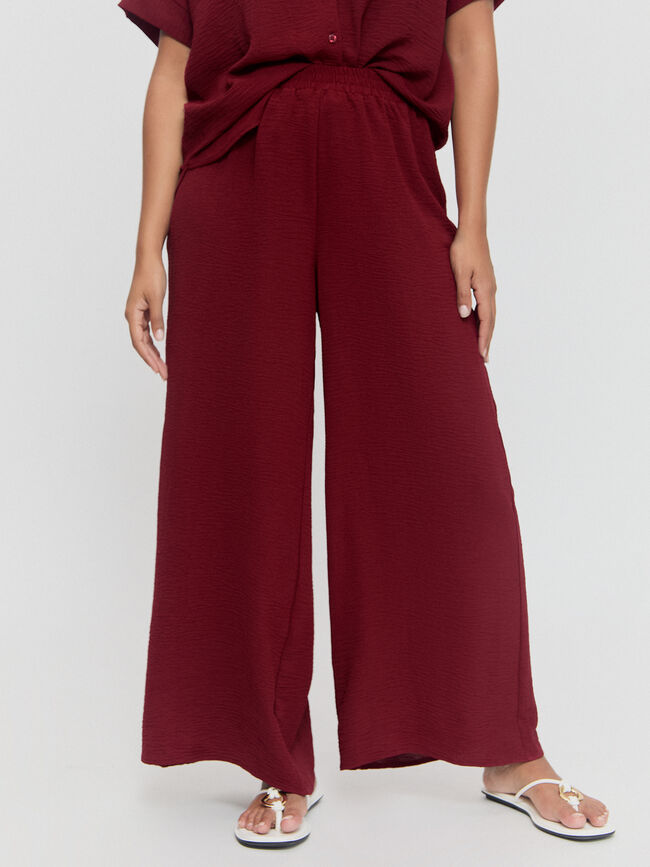 PANTALON ANCHO FLUIDO Granate