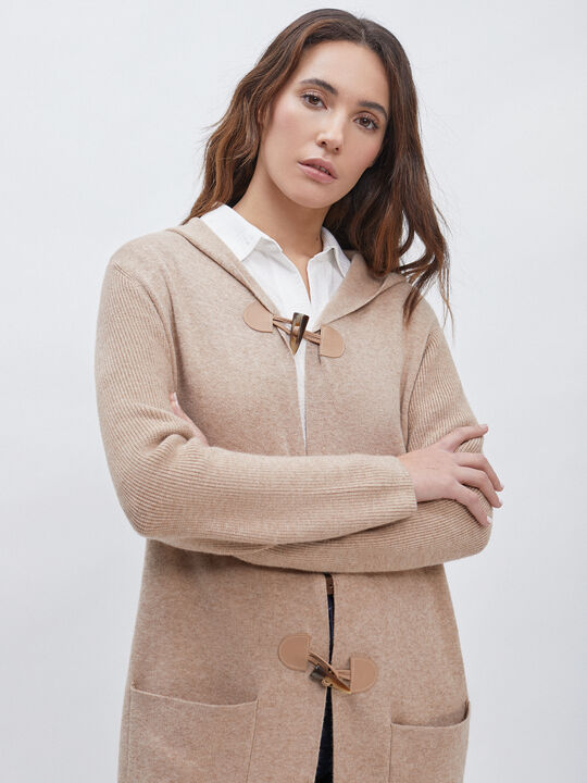 ABRIGO PUNTO CAPUCHA Beige image number null