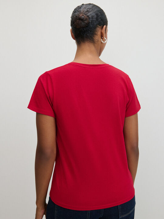 CAMISETA MARIPOSA BRILLANTE Rojo image number null