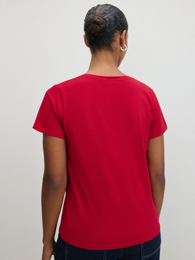 CAMISETA MARIPOSA BRILLANTE Rojo