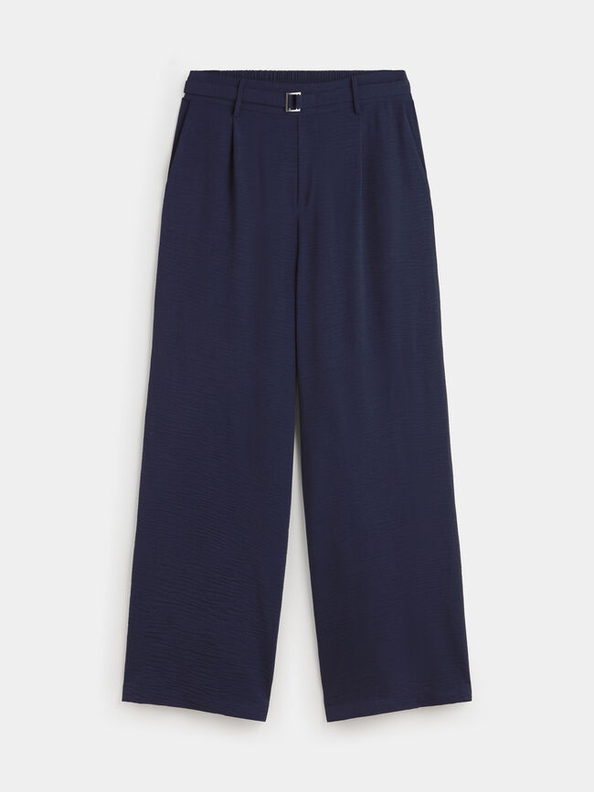 PANTALON ANCHO FLUIDO Azul Marino