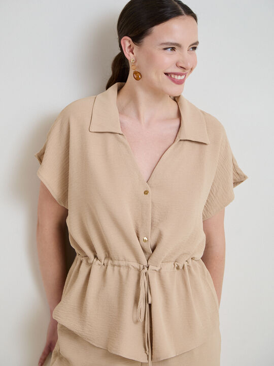BLUSA SAFARI Camel image number null