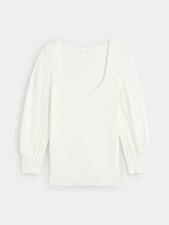 jersey manga calados Blanco Hueso image number null