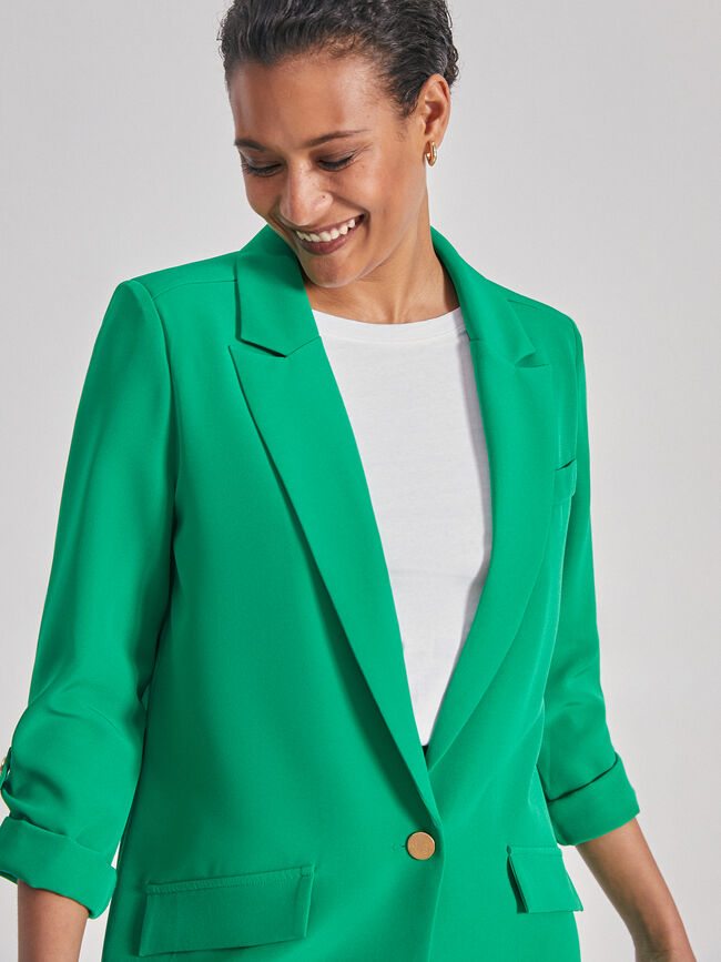 Blazer basica con forro Verde