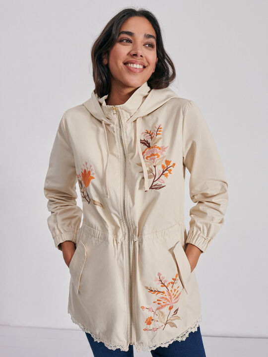 Parka bordada Beige image number null