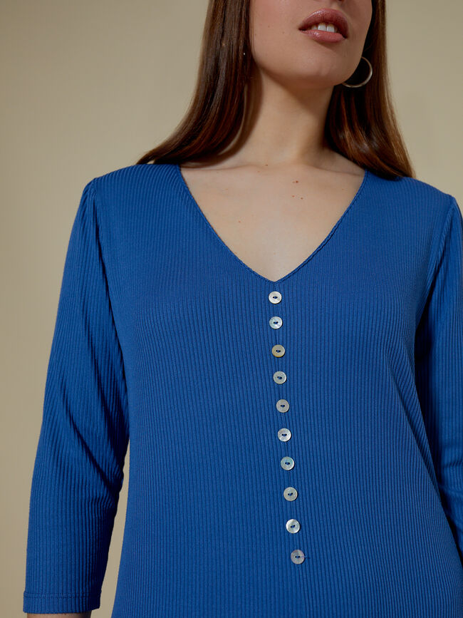 VESTIDO DETALLE BOTONES Azul Ceruleo