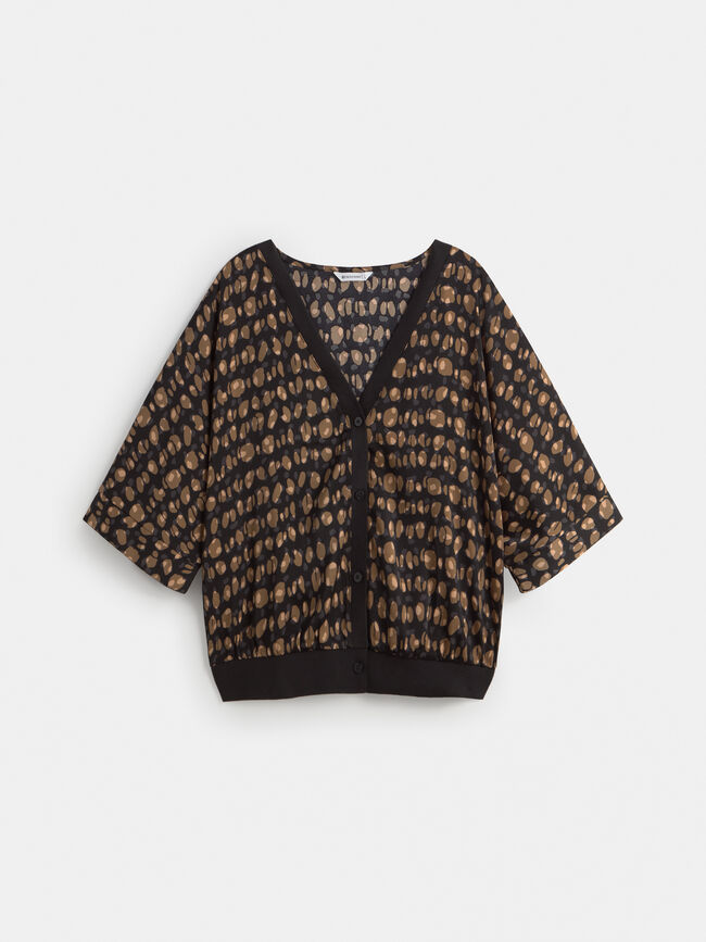 CHAQUETA FLUIDA ESTAMPADA Negro