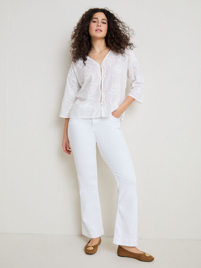 BLUSA FLORES BORDADAS Blanco Optico