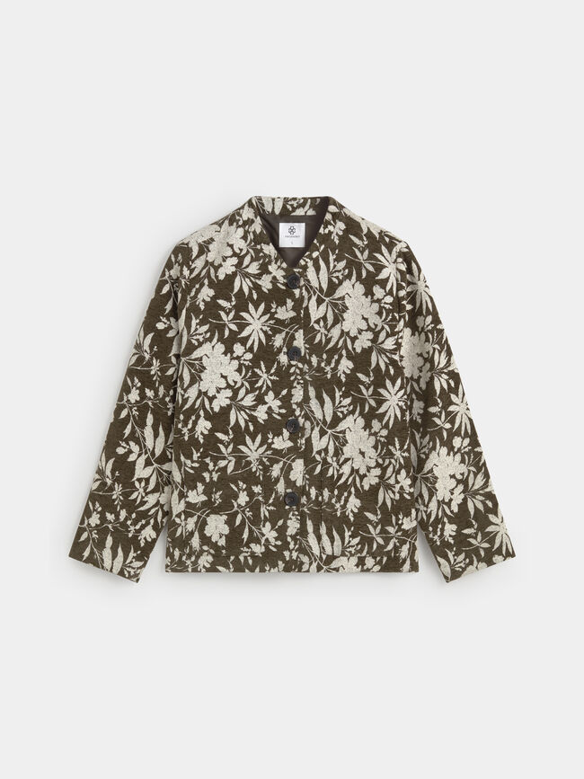 CHAQUETA JACQUARD BOLSILLOS Kaki