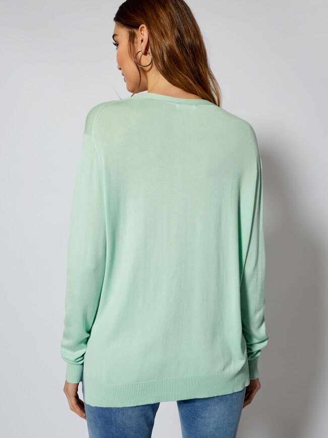 cárdigan punto oversize Verde Agua