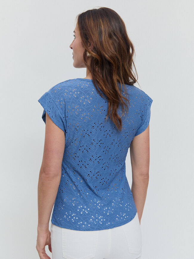 CAMISETA  PLIEGUES Vintage Blue