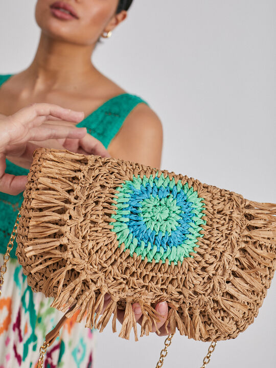 Bolso bandolera rafia Crudo image number null