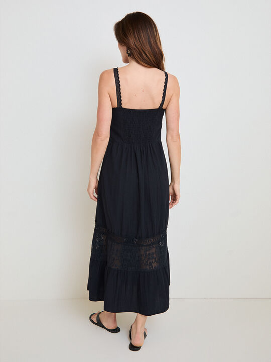 VESTIDO BORDADO Negro image number null