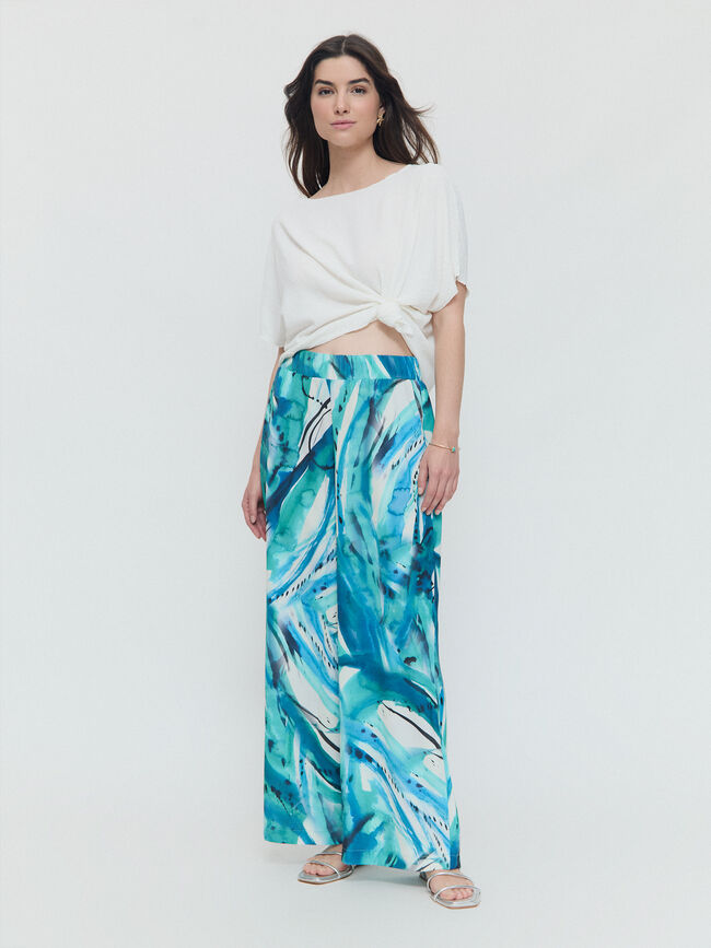 PANTALON ANCHO Blanco Optico