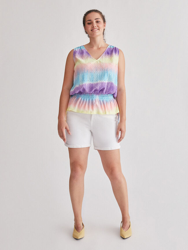 Top tie dye detalle cintura Amarillo Pastel