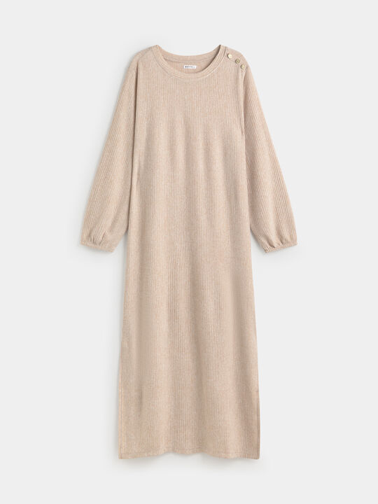 VESTIDO LANOSO PLISADO PIEDRA OSCURO image number null