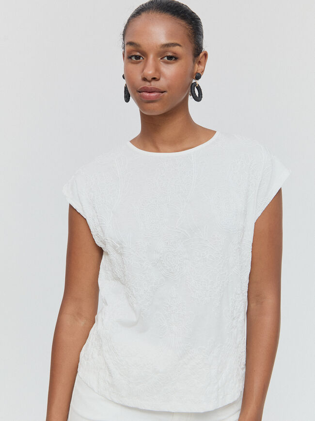 CAMISETA POSICIONAL FLORES Blanco Optico