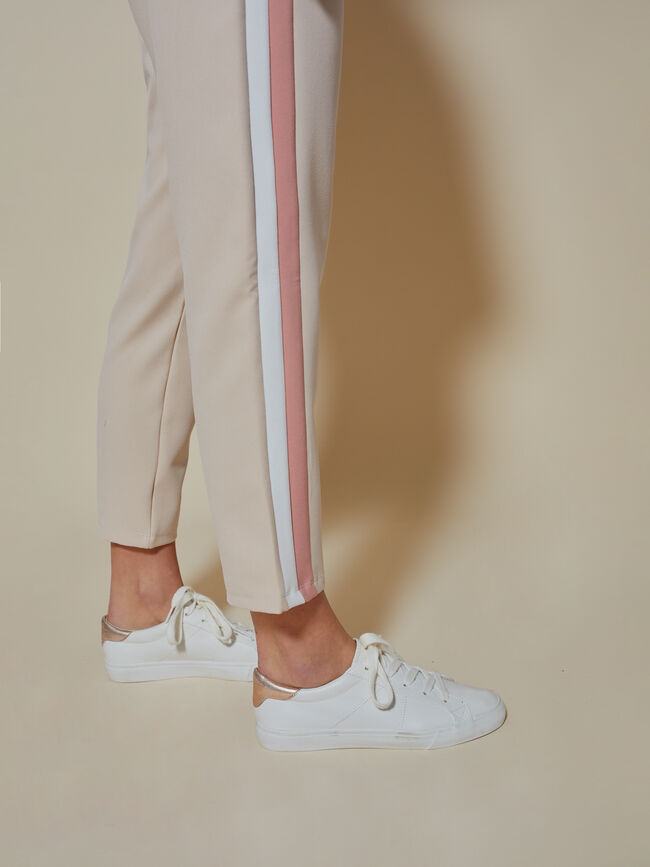 pantalón jogger cintura elástica Beige