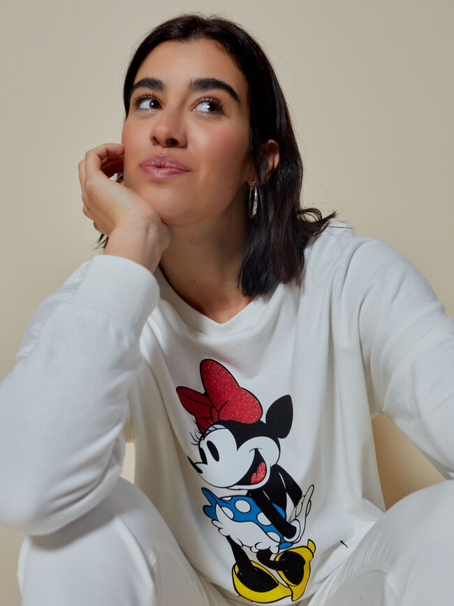 SUDADERA algodón MINNIE Blanco Optico